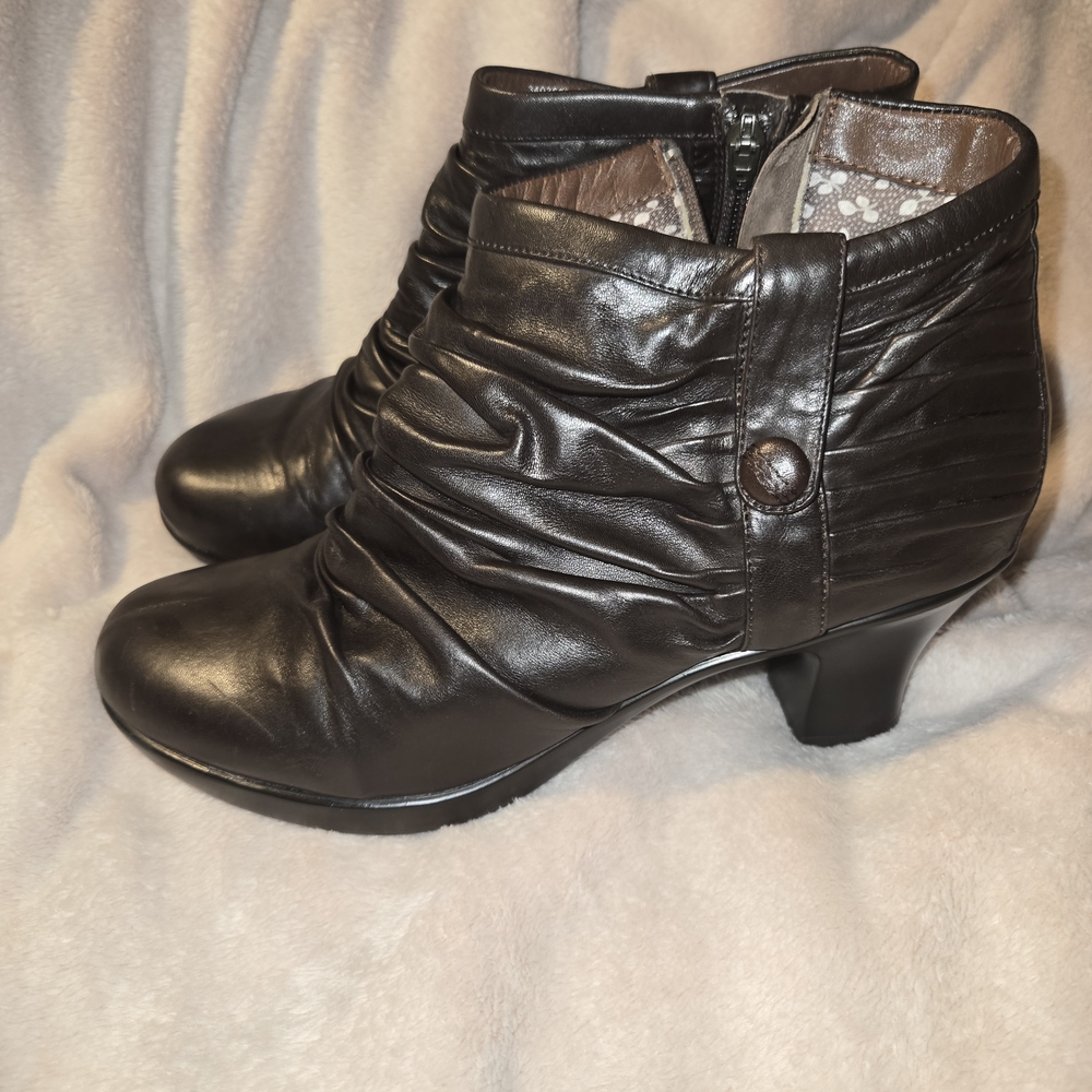 Dansko Brown Ruched Ankle Booties